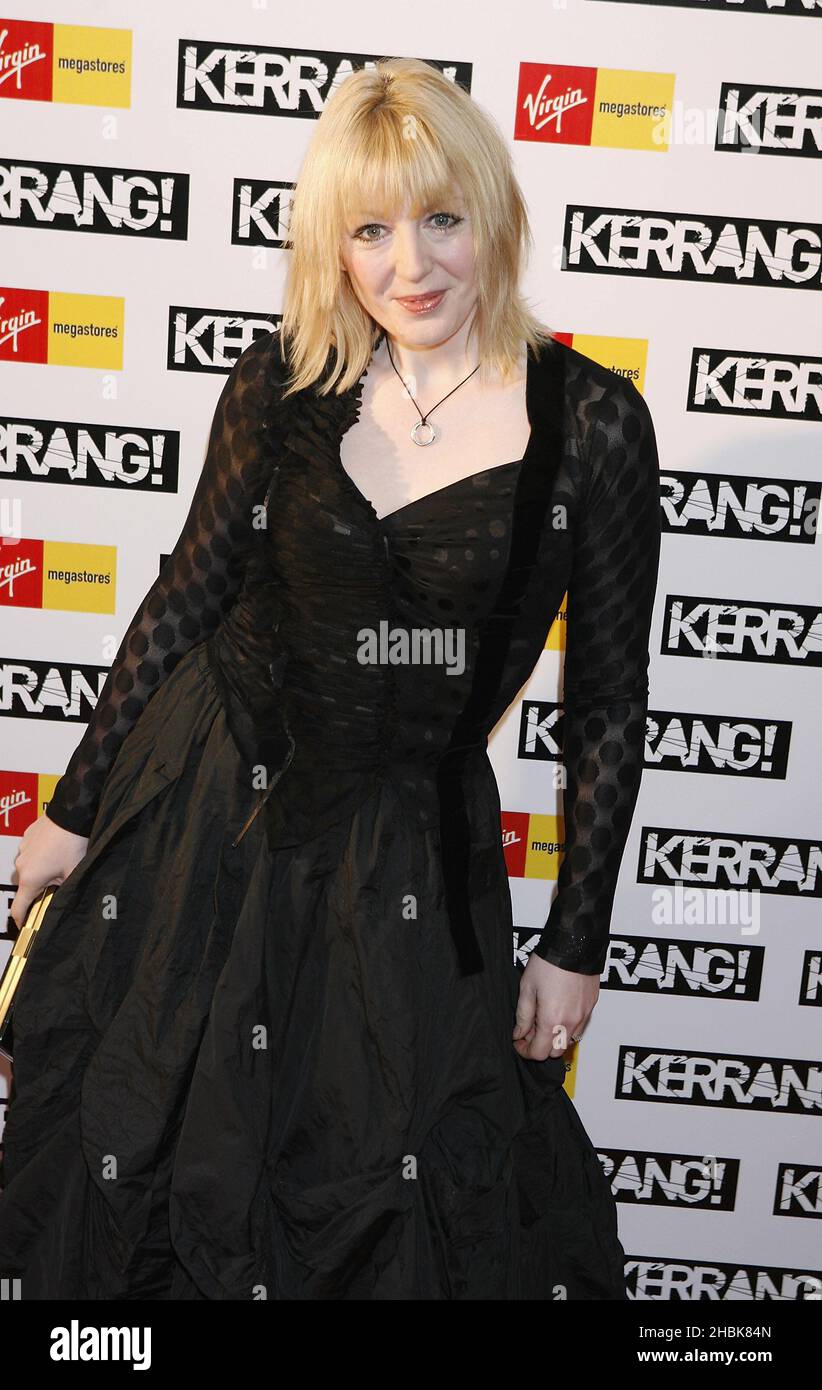 Yvette Fielding im Awards Room bei den Kerrang Awards, in der Brauerei, London. Stockfoto