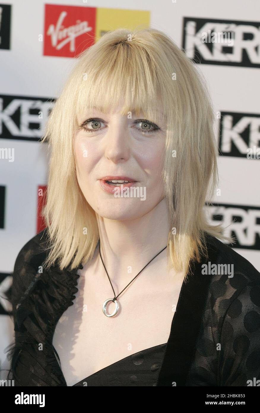 Yvette Fielding im Awards Room bei den Kerrang Awards, in der Brauerei, London. Stockfoto