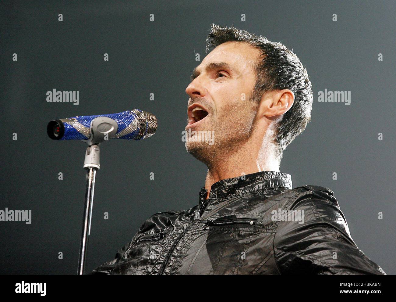 Marti Pellow und Wet Wet Wet treten auf der Bühne der Wembley Arena in London auf. Stockfoto