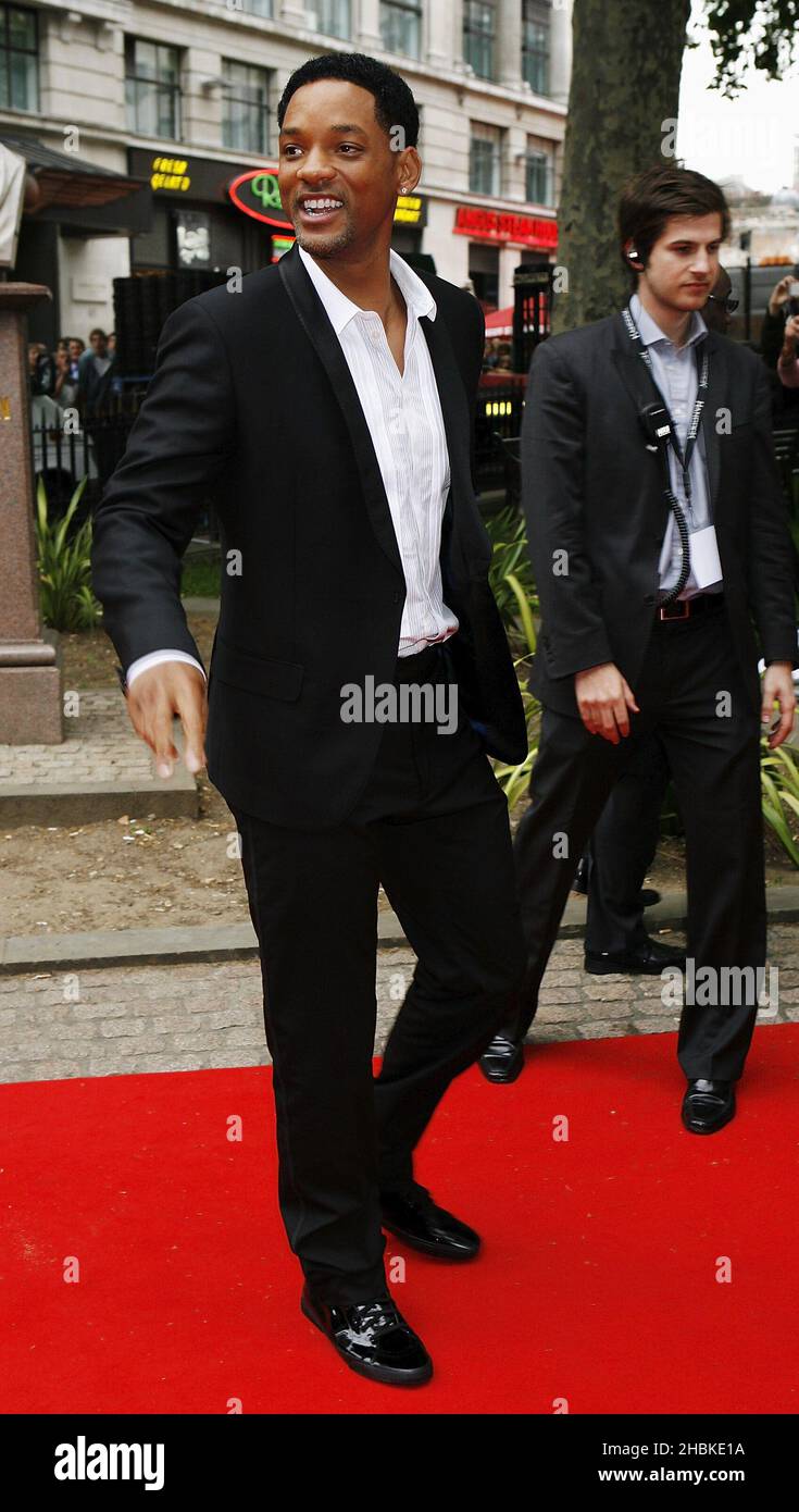 Will Smith kommt zur britischen Filmpremiere von Hancock im Vue West End, London. Stockfoto
