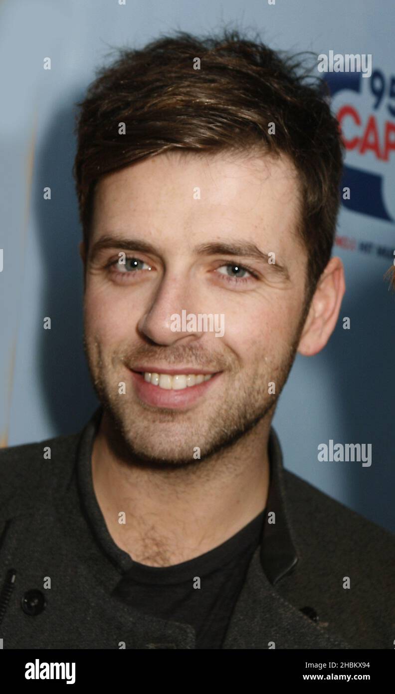 Mark Feehily von Westlife bei 95,8 Capital FM Radio, London. Stockfoto