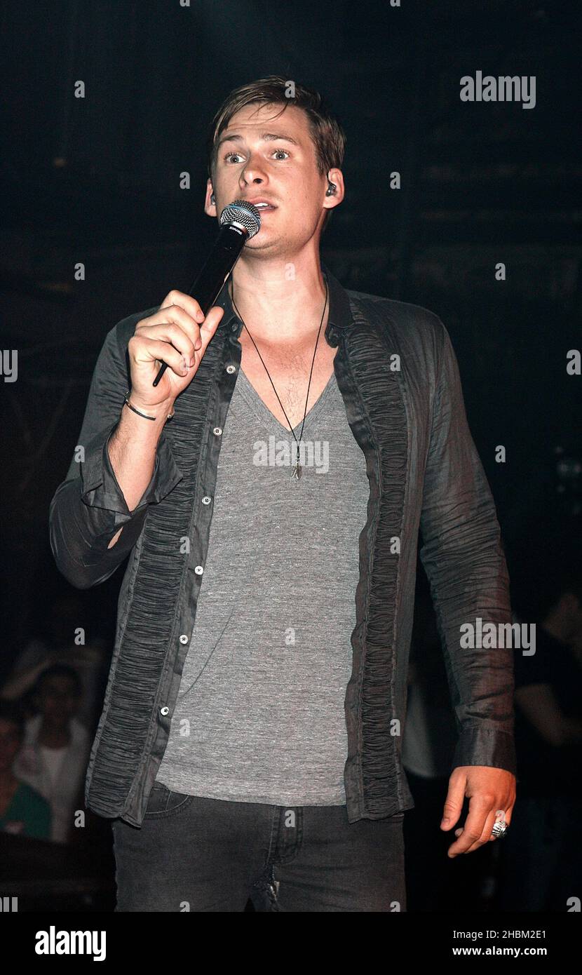 Lee Ryan tritt im G-A-Y Heaven in London auf. Stockfoto