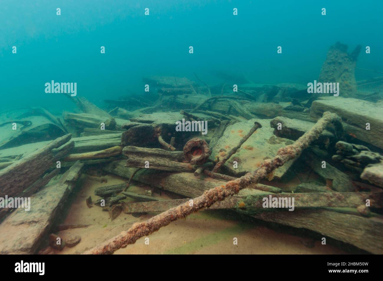 Das Schiffswrack von Herman Hettler im Alger Unterwasser-Reservat im Lake Superior Stockfoto