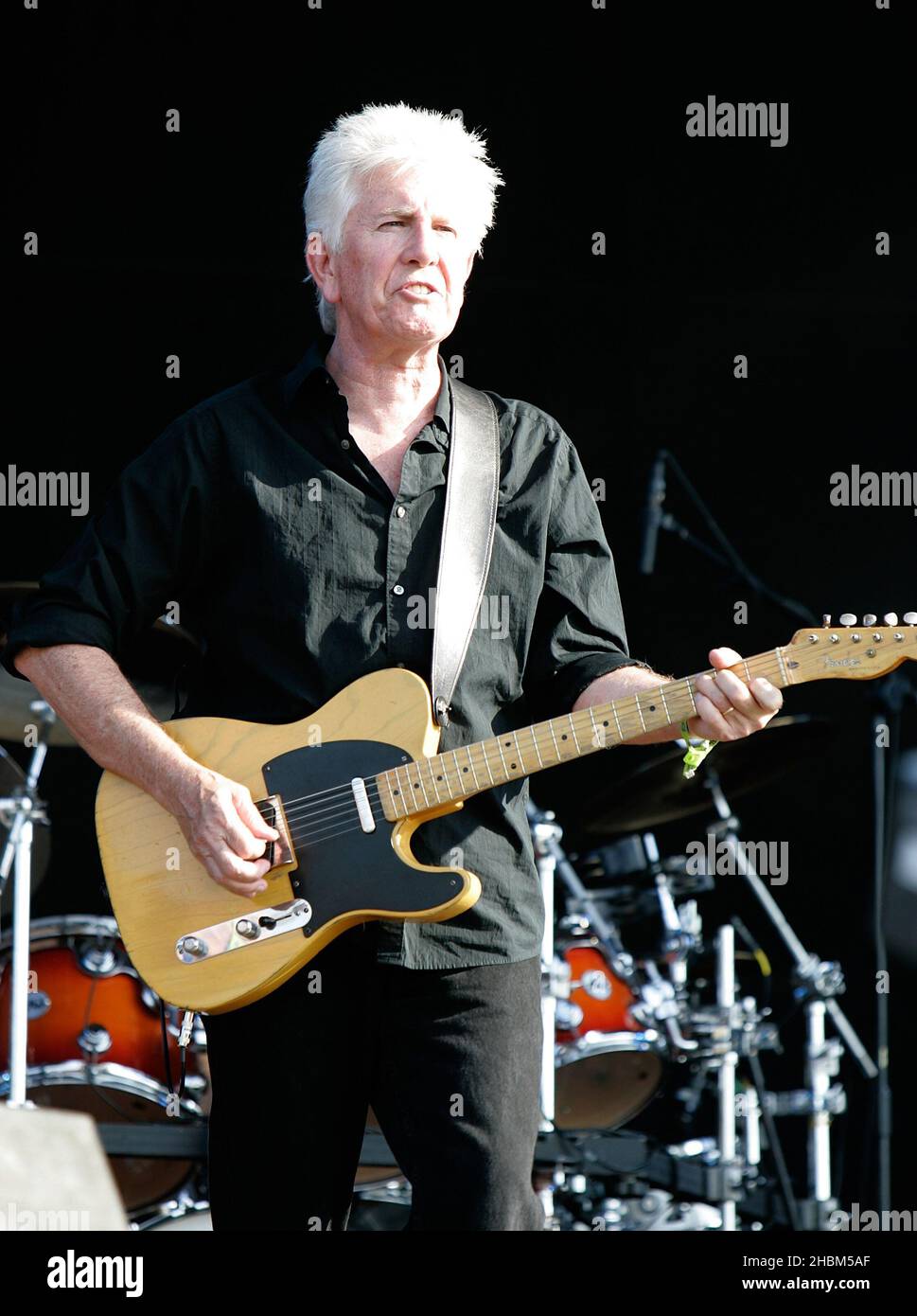 Graham Nash von Crosby, Stills und Nash treten auf der Bühne des Hard Rock Calling, Hyde Park, London, auf Stockfoto
