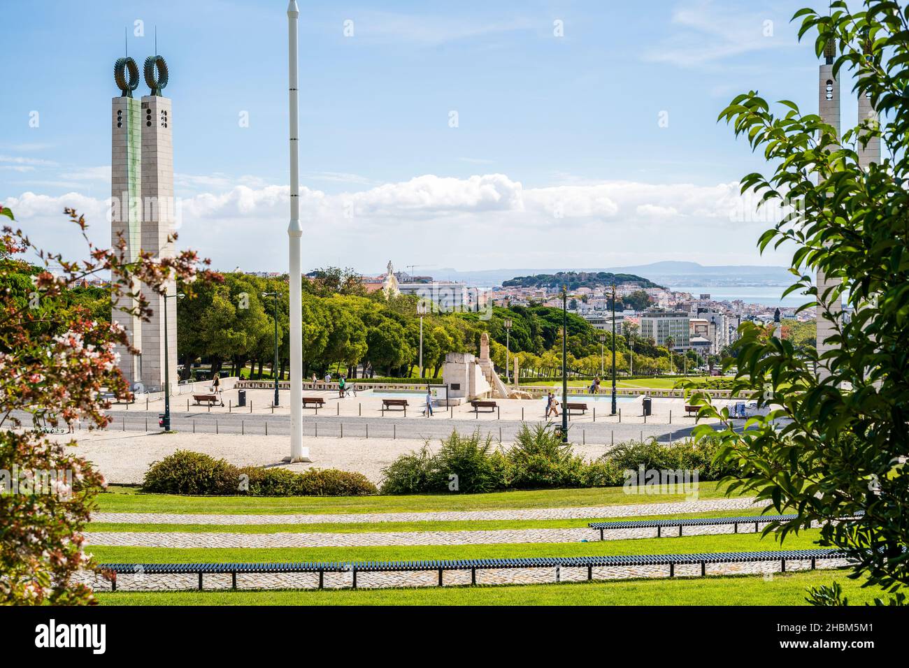 Amalia Rodrigues Garten mit einem epischen Blick auf Lissabon, Hauptstadt von Portugal Stockfoto