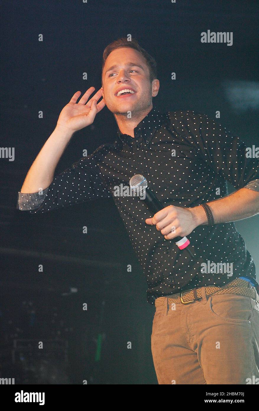Olly Murs tritt am 28. August 2010 auf der Bühne des G-A-Y Heaven auf. Stockfoto