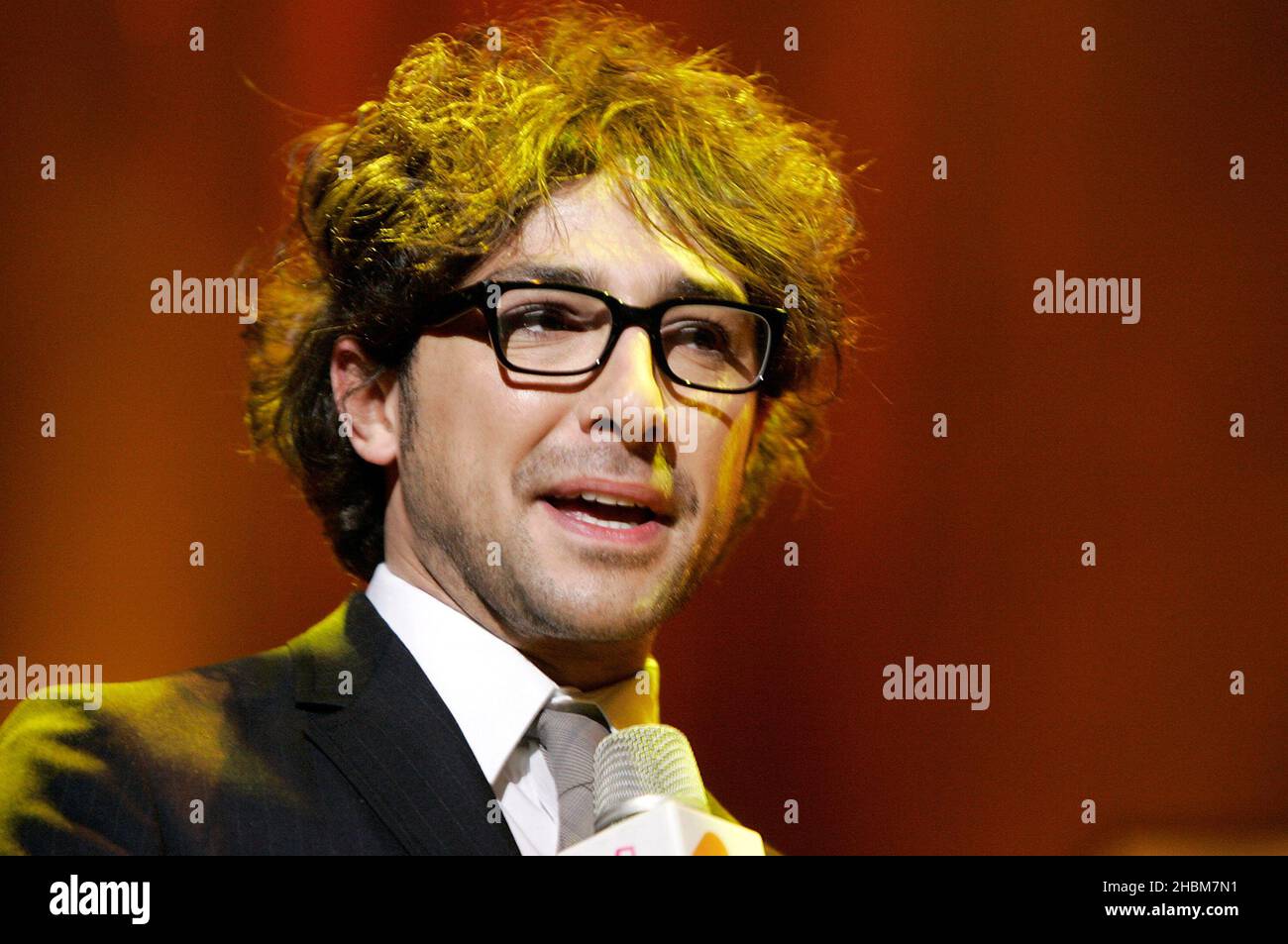 Zane Lowe beim Orange Rockcorps in der Royal Albert Hall in London. Stockfoto