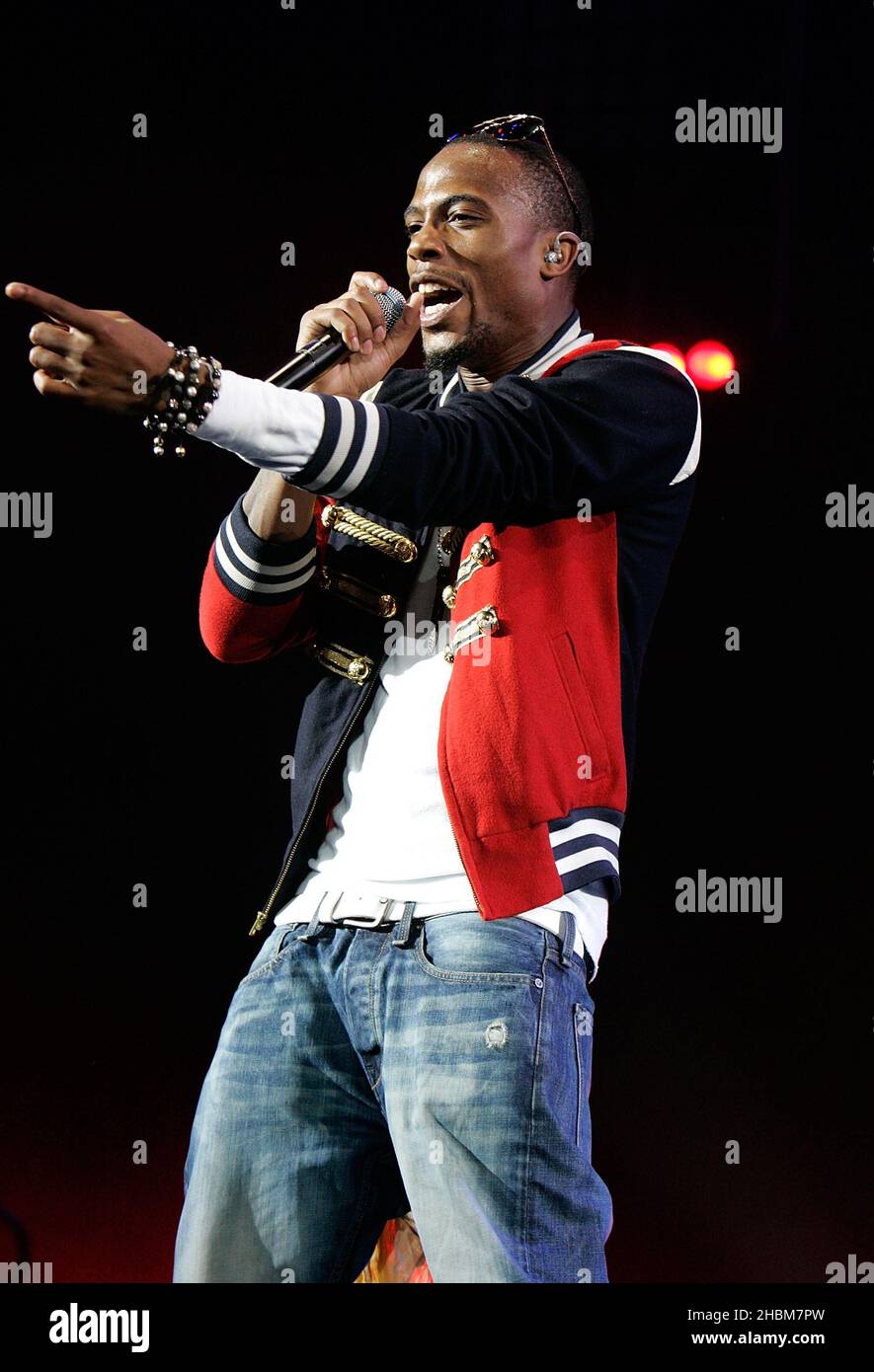 B.O.B spielt auf der Bühne des BBC Radio 1Xtra Live in der Wembley Arena in London. Stockfoto