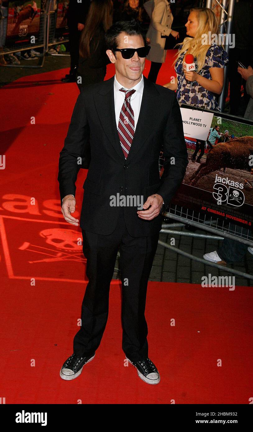 Johnny Knoxville nimmt an der UK Film Premiere von 'Jackass 3D im BFI IMAX in London Teil. Stockfoto
