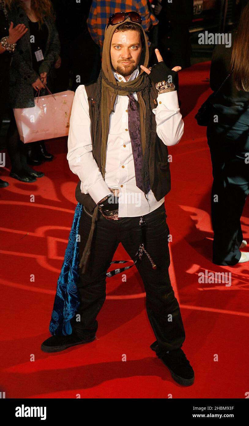 BAM Margera nimmt an der UK Film Premiere von 'Jackass 3D im BFI IMAX in London Teil. Stockfoto