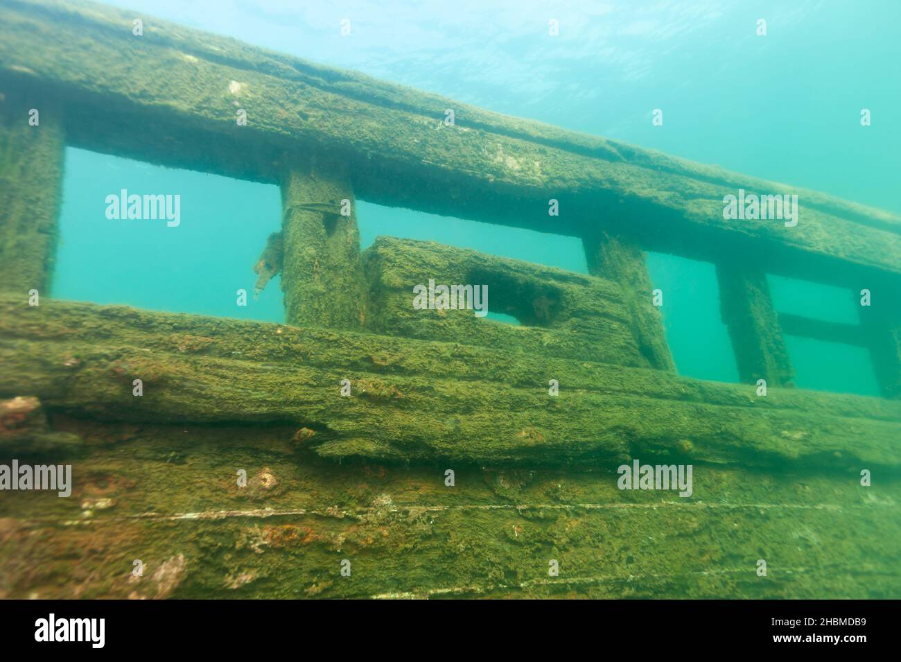Das Bermuda-Schiffswrack im Alger Underwater Preserve im Lake Superior Stockfoto