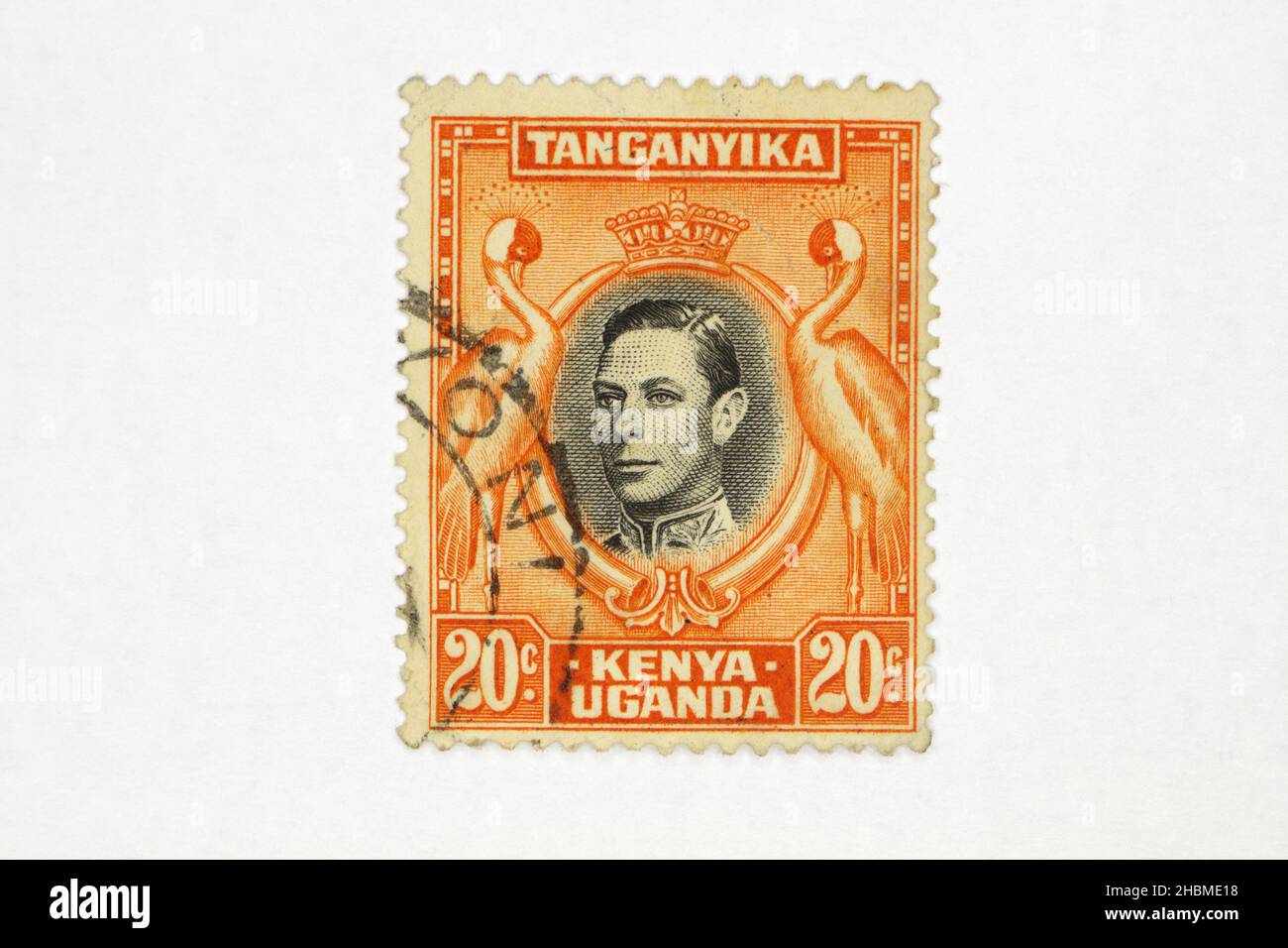 King George VL Briefmarke von Kenia Tanganyika Uganda. Britisches Imperium Stockfoto