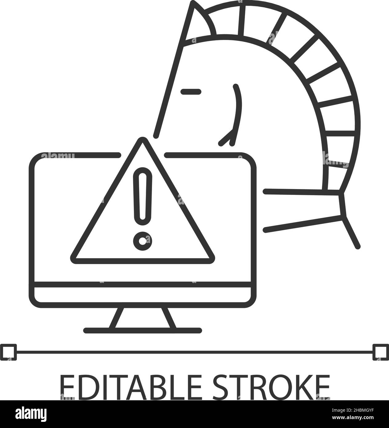 Geradliniges Symbol für Backdoor-Trojaner Stock Vektor