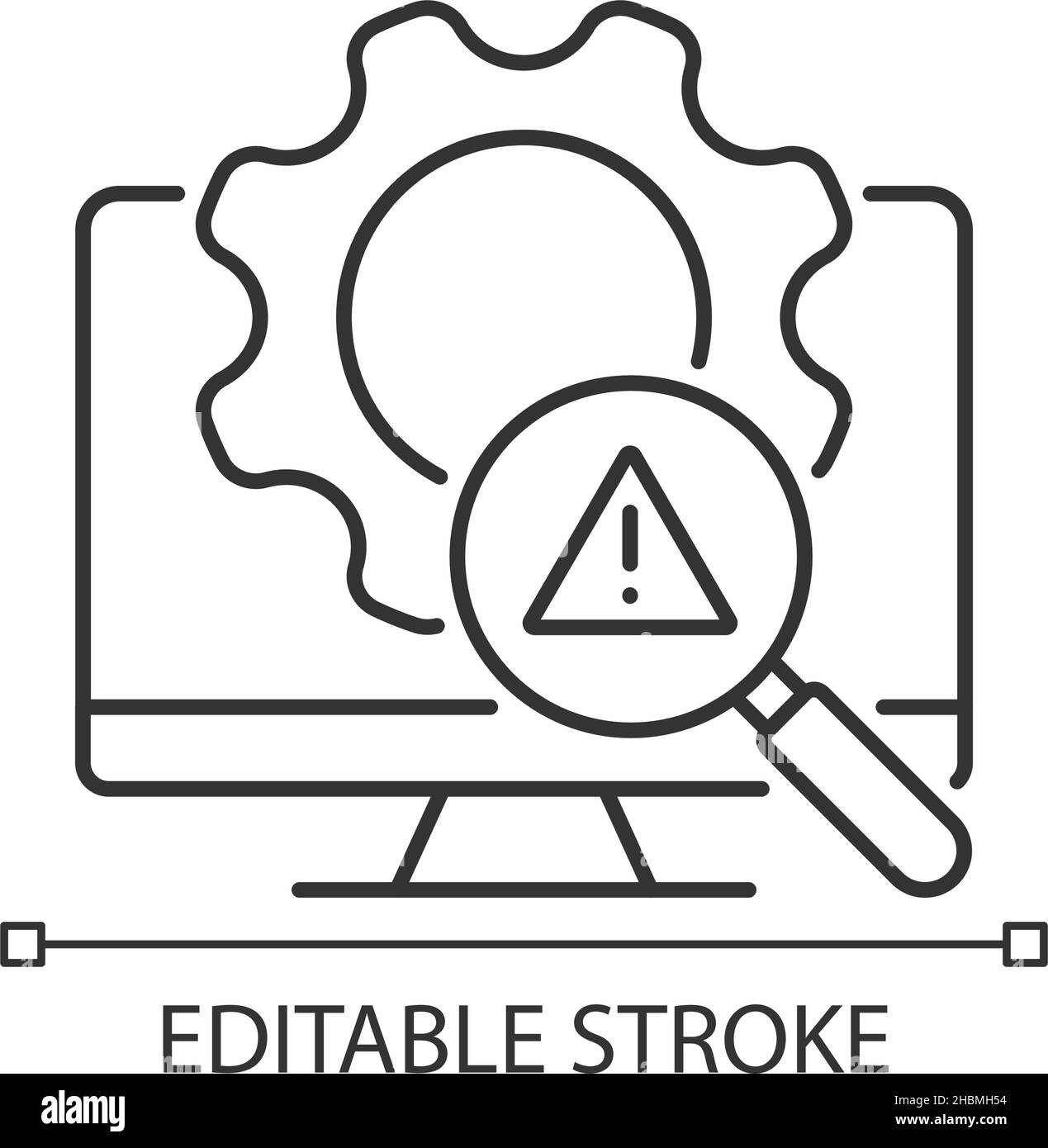 Lineares Symbol für das Bedrohungsmanagement Stock Vektor
