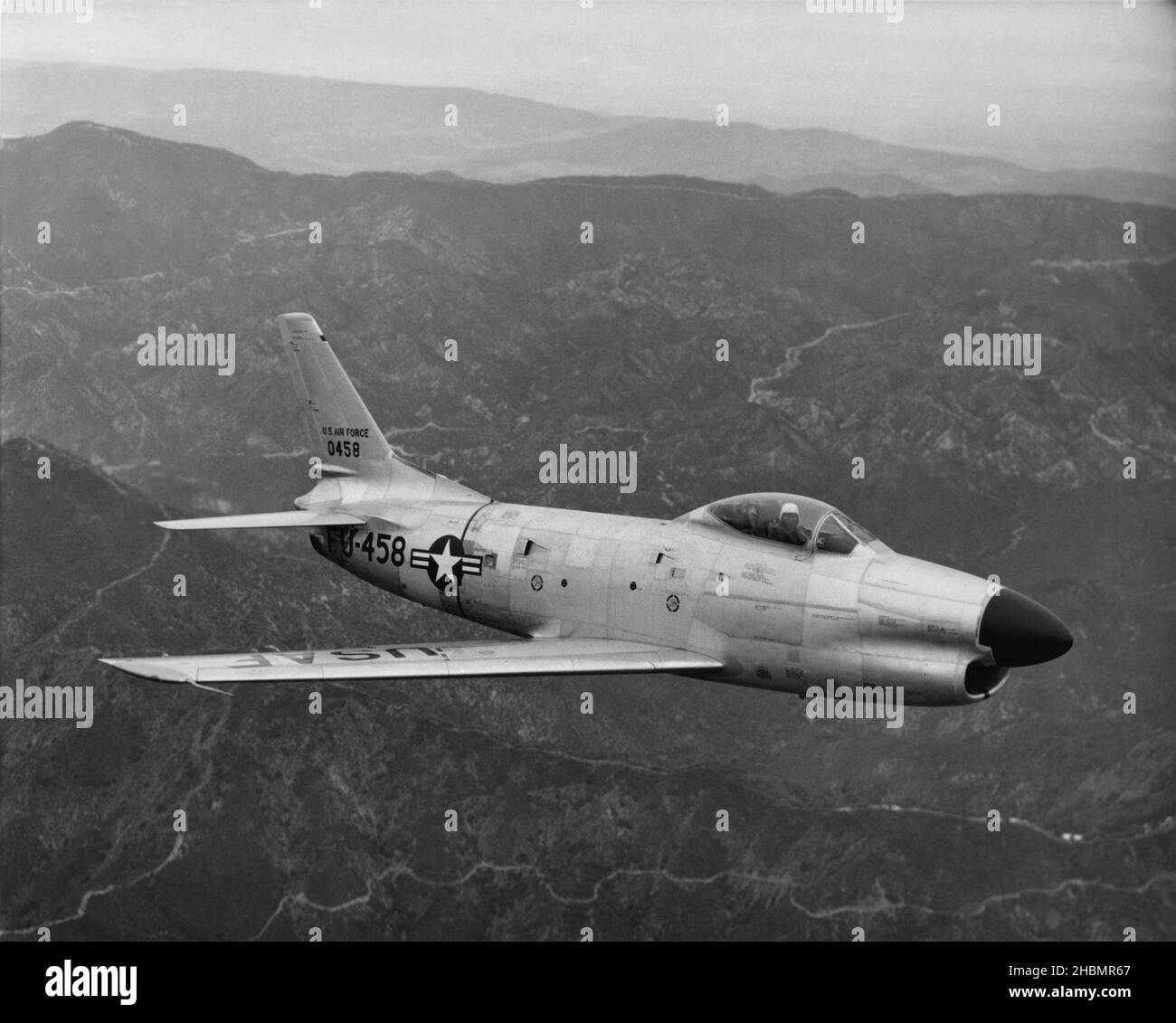 Der nordamerikanische Säbel F-86D (manchmal auch als „Säbelhund“ bezeichnet) war ein US-amerikanischer Allwetterabfangjäger der US-Luftwaffe Stockfoto