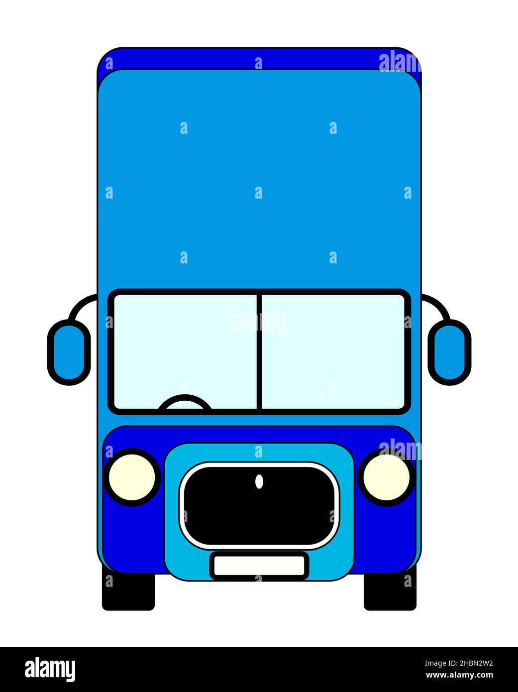 Ein großer blauer Logistik-LKW auf weißem Hintergrund Stockfoto
