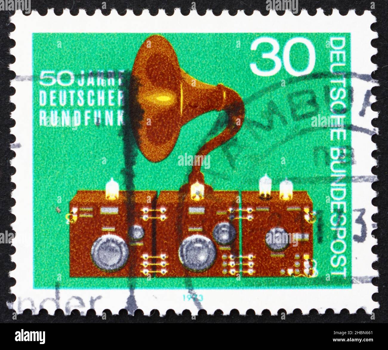 DEUTSCHLAND UM 1973 Eine in Deutschland gedruckte Briefmarke zeigt