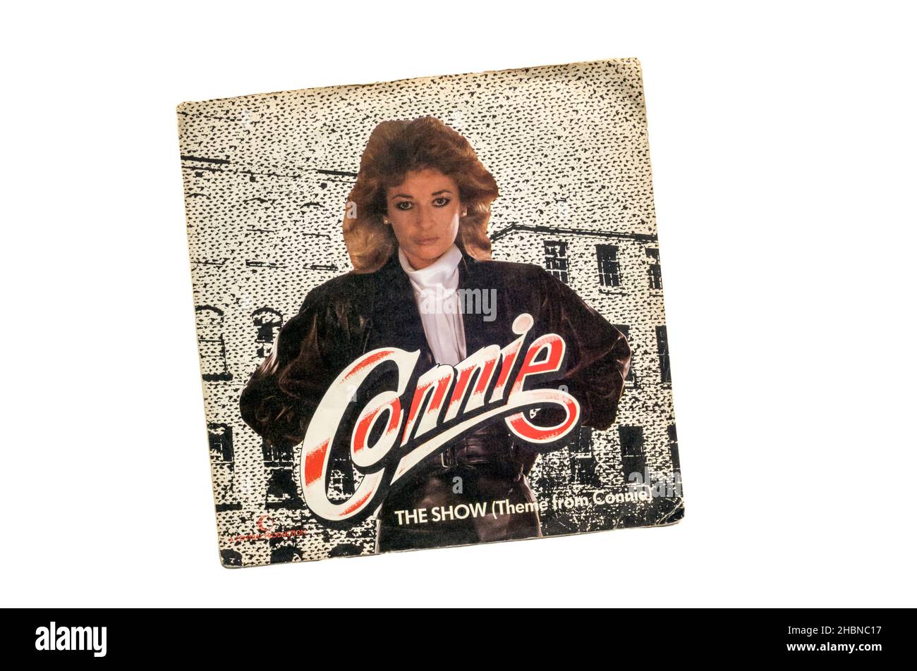 1985 7' Single der Show von Rebecca Storm, das Thema aus der TV-Show Connie. Stockfoto