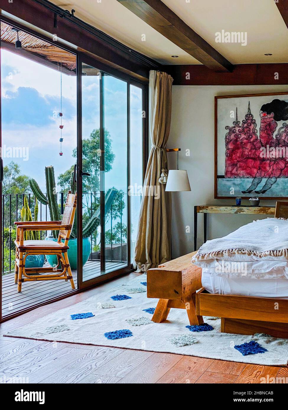 Casa Palopó, ein Boutique-Hotel am Ufer des Atitlán-Sees in Guatemala Stockfoto