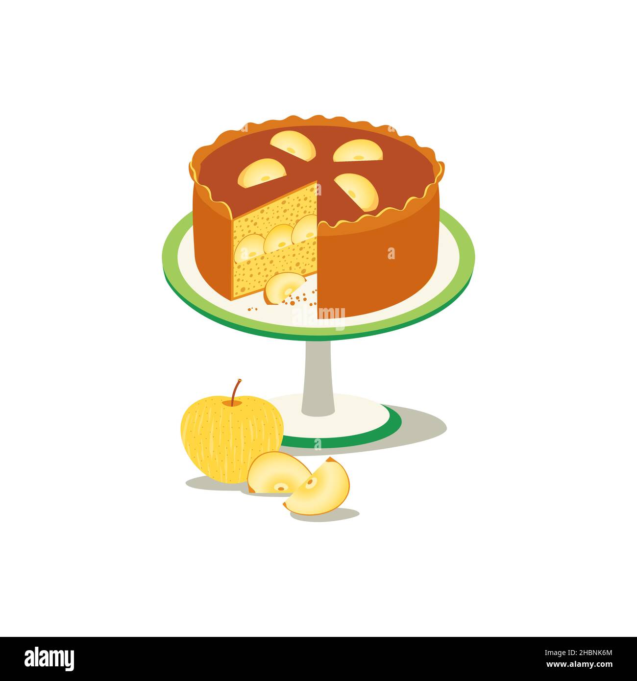 Apfelkuchen hausgemachtes Dessert Stock Vektor