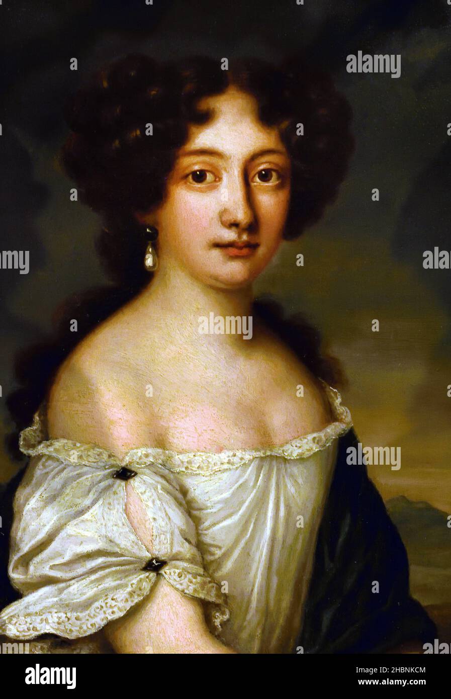 Porträt von Hortense Mancini duchesse de Mazarin als Aphrodite, Italien, Italienisch, von Jacob Ferdinand Voet oder Jakob Ferdinand Voet 1639 – 1700 Frankreich, Französisch-Belgisch, Belgien, Flämisch, ( Hortense Mancini, Duchesse de Mazarin (Hortense Mancini, Duchesse de Mazarin 1646 – 1699), Nichte von Kardinal Mazarin, Chief Minister von Frankreich, und eine Geliebte von Charles II, König von England, Schottland und Irland. ) Stockfoto