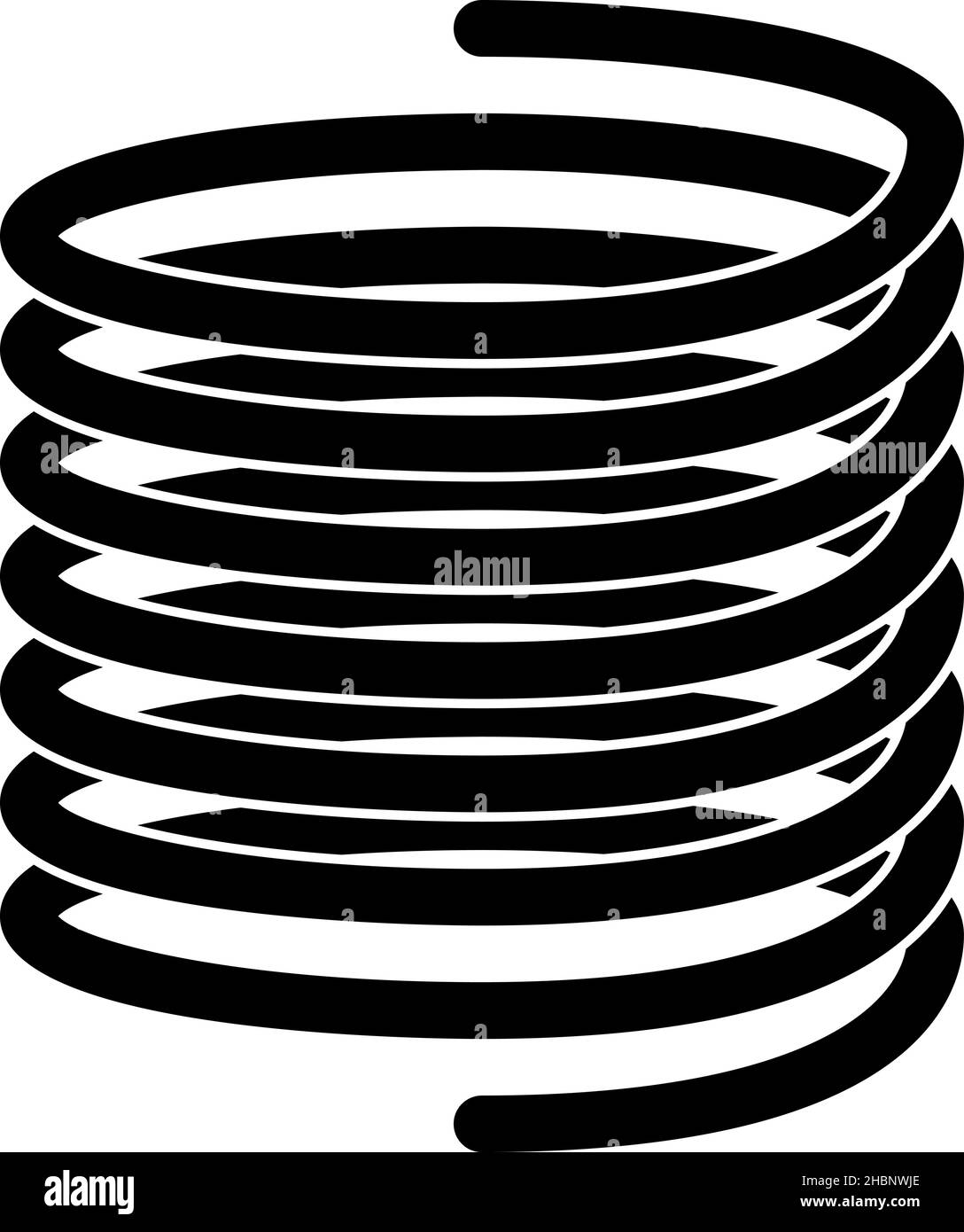 Symbol für Spiralstahlfeder. Zylindrische Kabelrolle Stock Vektor
