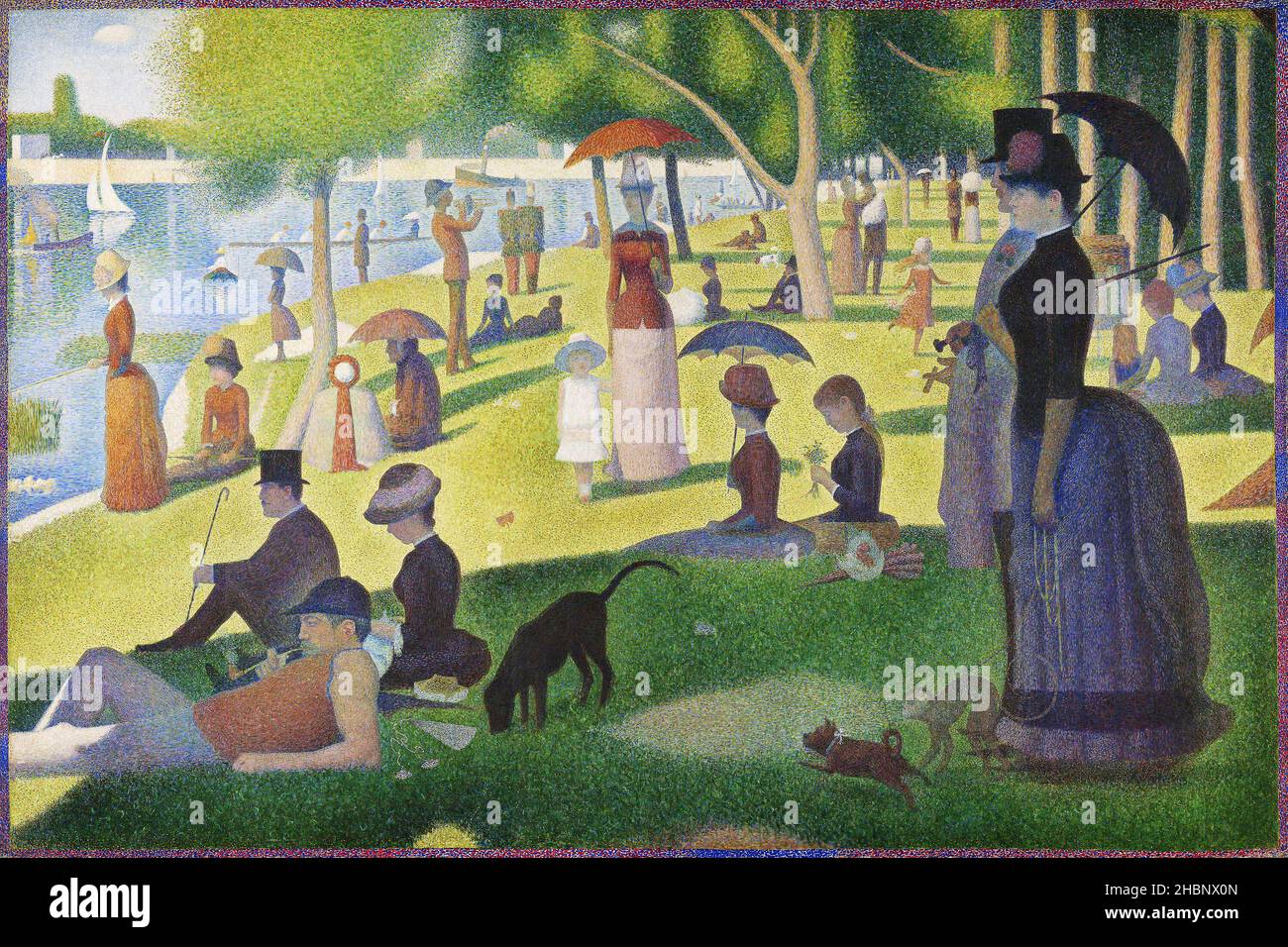 Ein Sonntag auf La Grande Jatte (1884) von Georges Seurat. Stockfoto