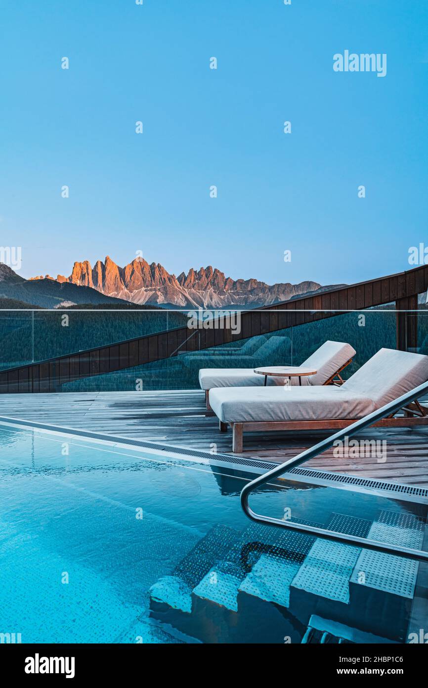 Forestis Dolomites, ein italienisches Luxushotel Stockfoto