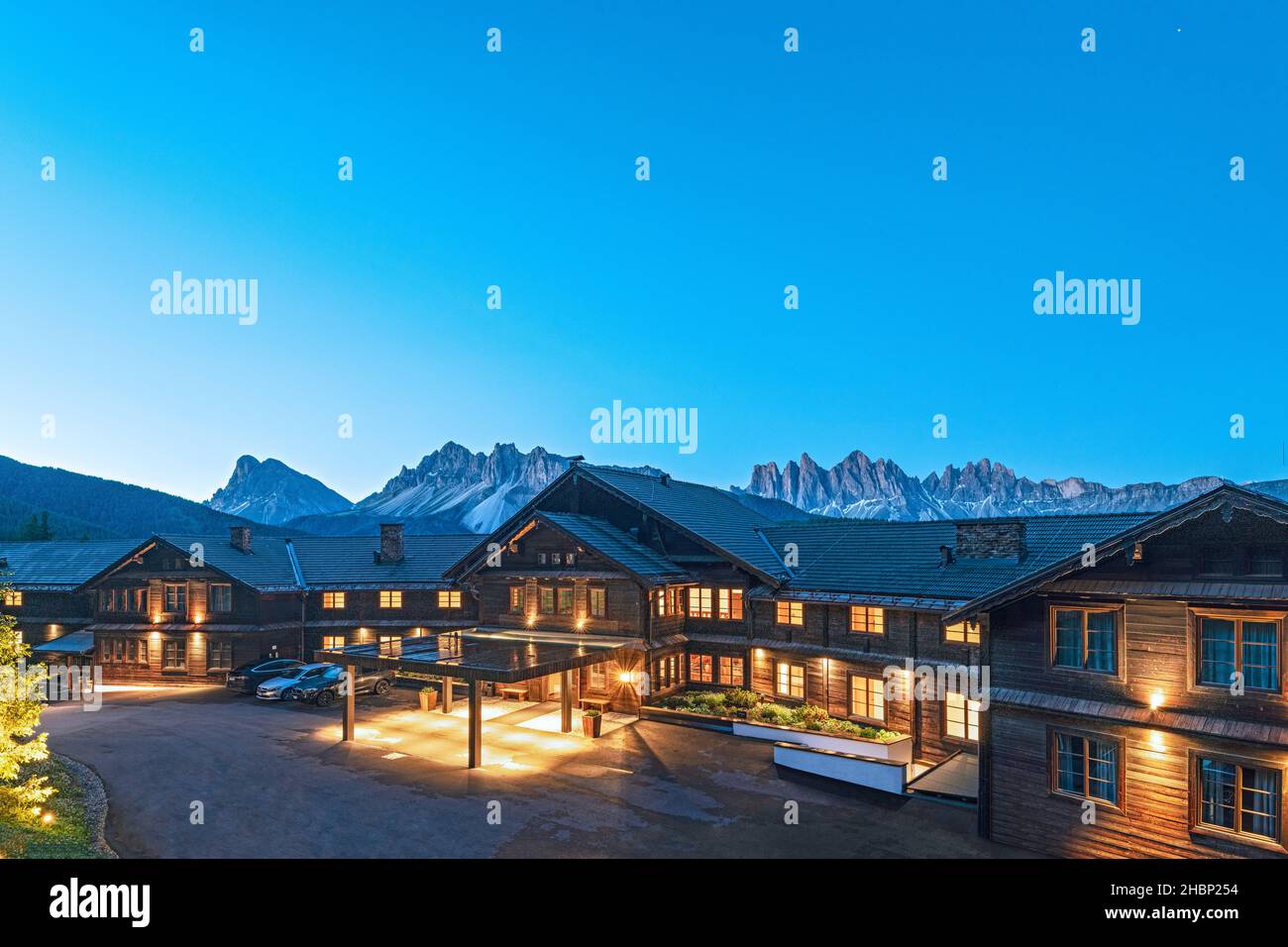 Forestis Dolomites, ein italienisches Luxushotel Stockfoto