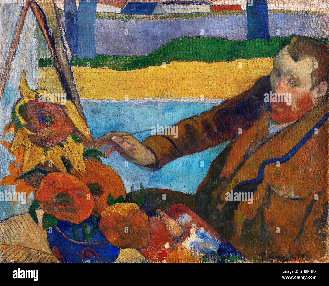 Der Maler der Sonnenblumen (1888) berühmtes Gemälde von Paul Gauguin. Stockfoto