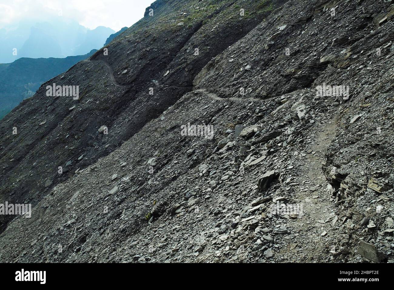 Aufstieg von der oberen Allmenalp über Kandersteg ZUR Bunderchrinde Stockfoto
