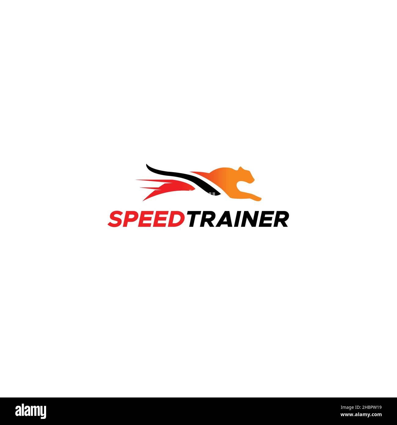 Minimalistisches Design mit Speed Trainer Run Logo Stock Vektor