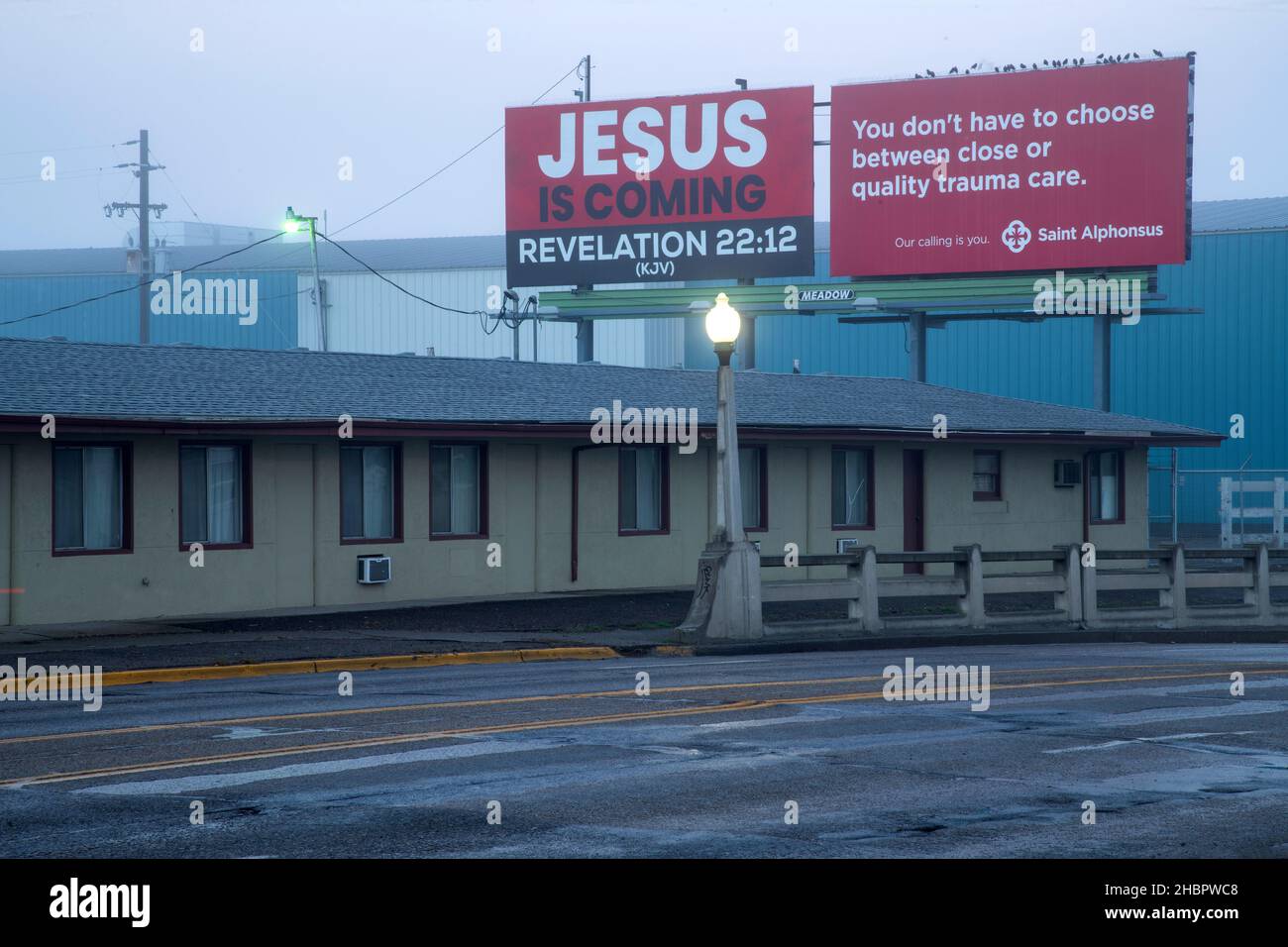 USA, Oregon, Malheur County, Ontario, Jesus kommt *** Local Caption *** USA, Oregon, Malheur County, Ontario, 50 States of Grey, american, americ Stockfoto