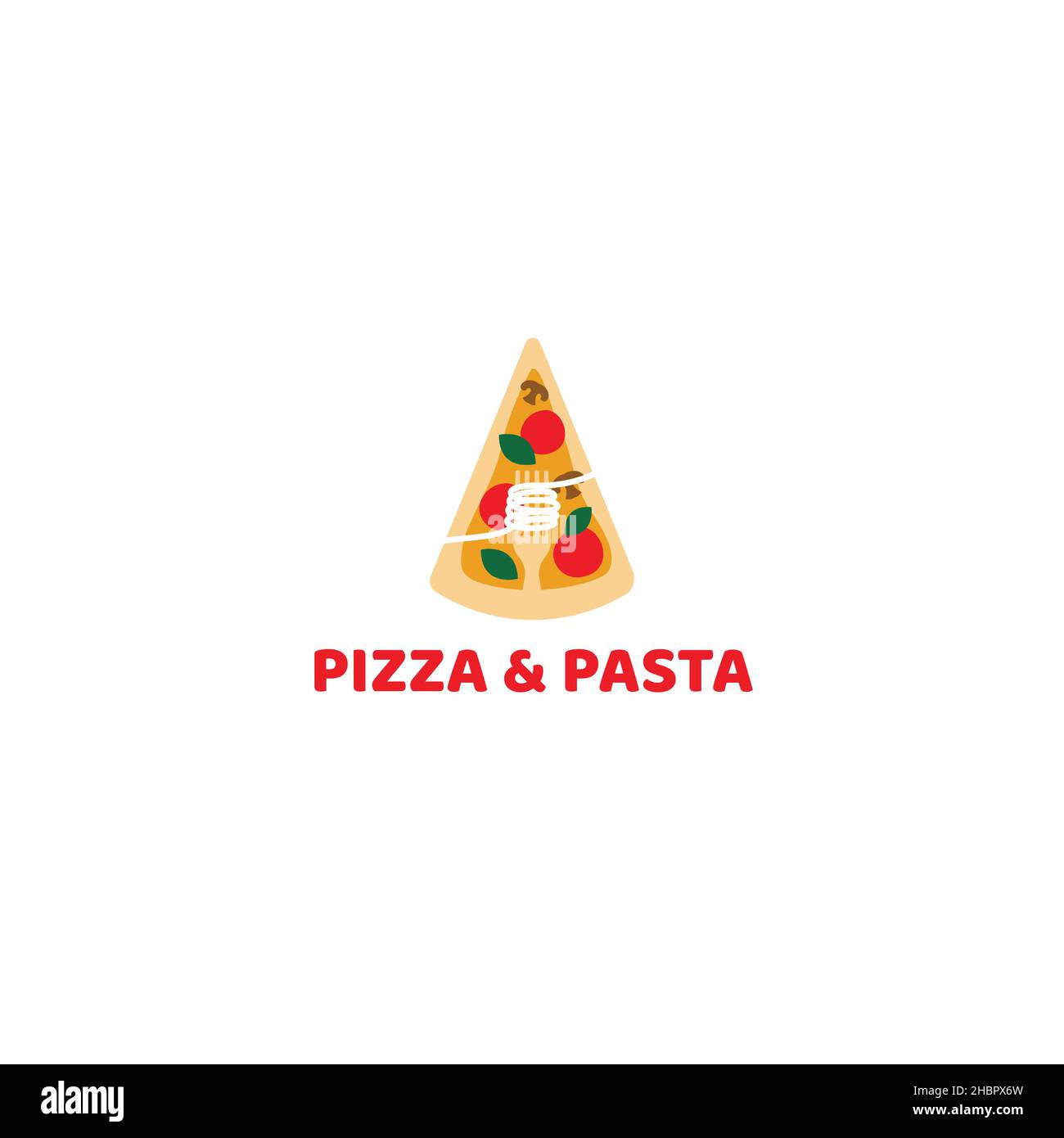 Modernes Design Pizza und Pasta Hungry Logo Design Stock Vektor