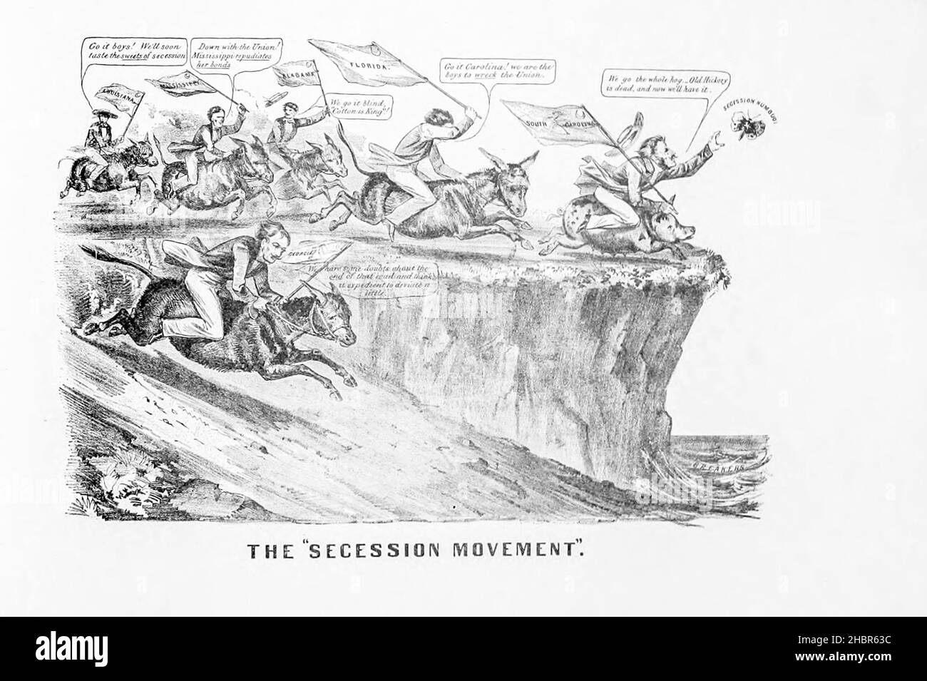 Die Sezessionsbewegung aus einer Sammlung von Karikaturen zum Bürgerkrieg, die 1892 auf schwerem Plattenpapier veröffentlicht wurde Stockfoto