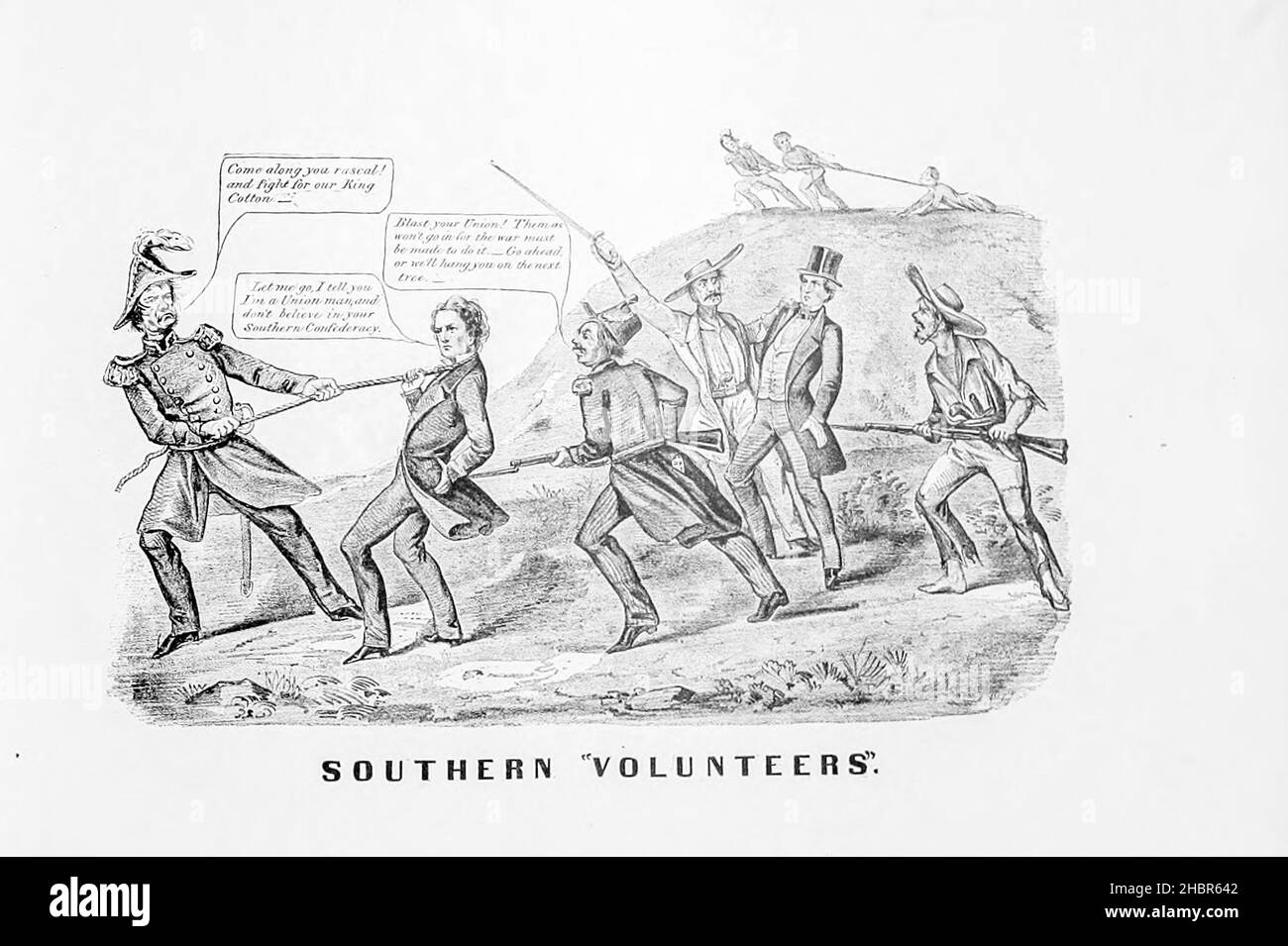 Südliche „Freiwillige“ aus einer Sammlung von Karikaturen zum Bürgerkrieg, die 1892 auf Heavy Plate Paper veröffentlicht wurde Stockfoto