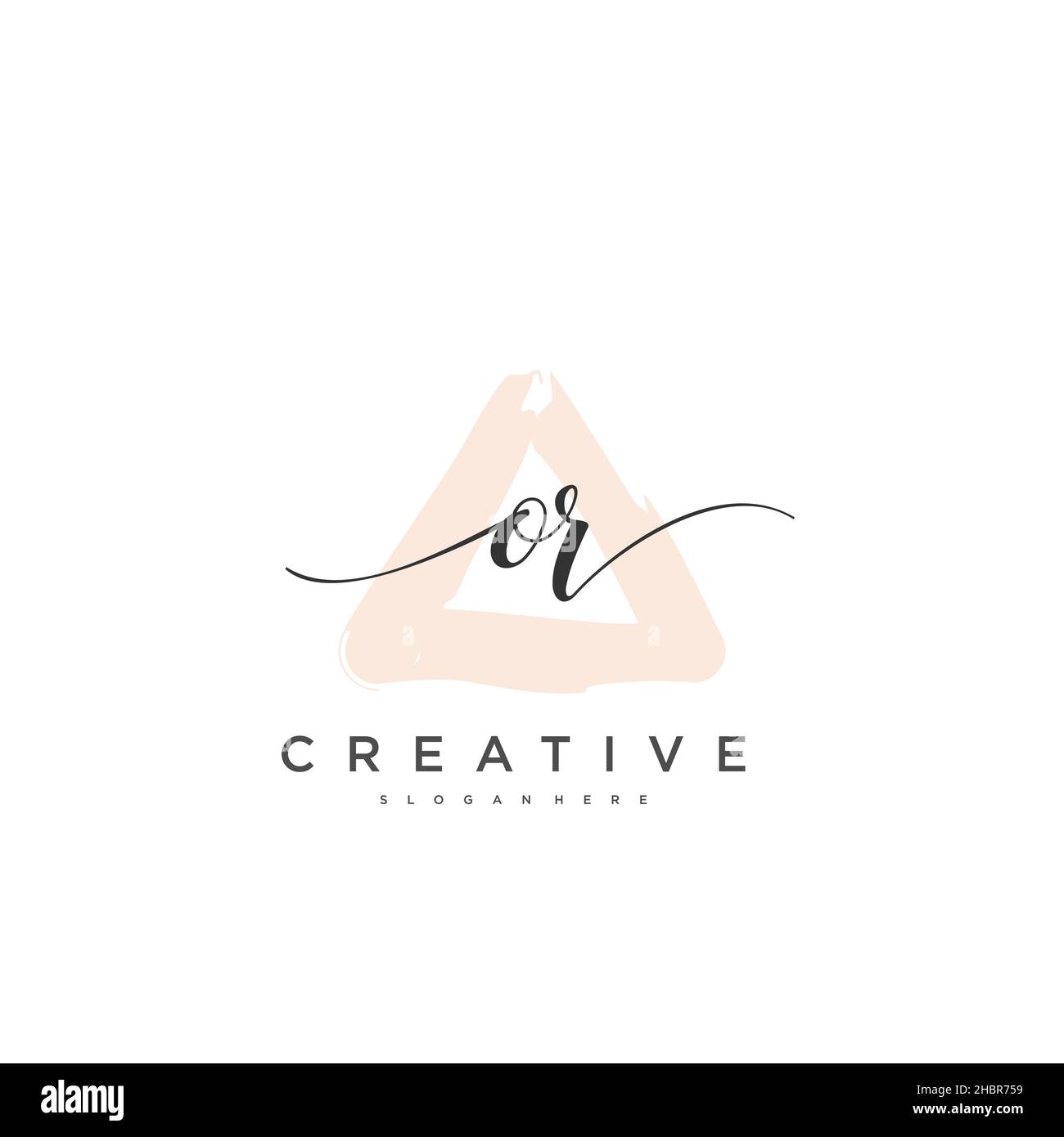 ODER anfängliche Handschrift minimalistischen geometrischen Logo Vorlage Vektor-Kunst, Logo für Business-Schönheit, Mode und andere Kunst Stock Vektor