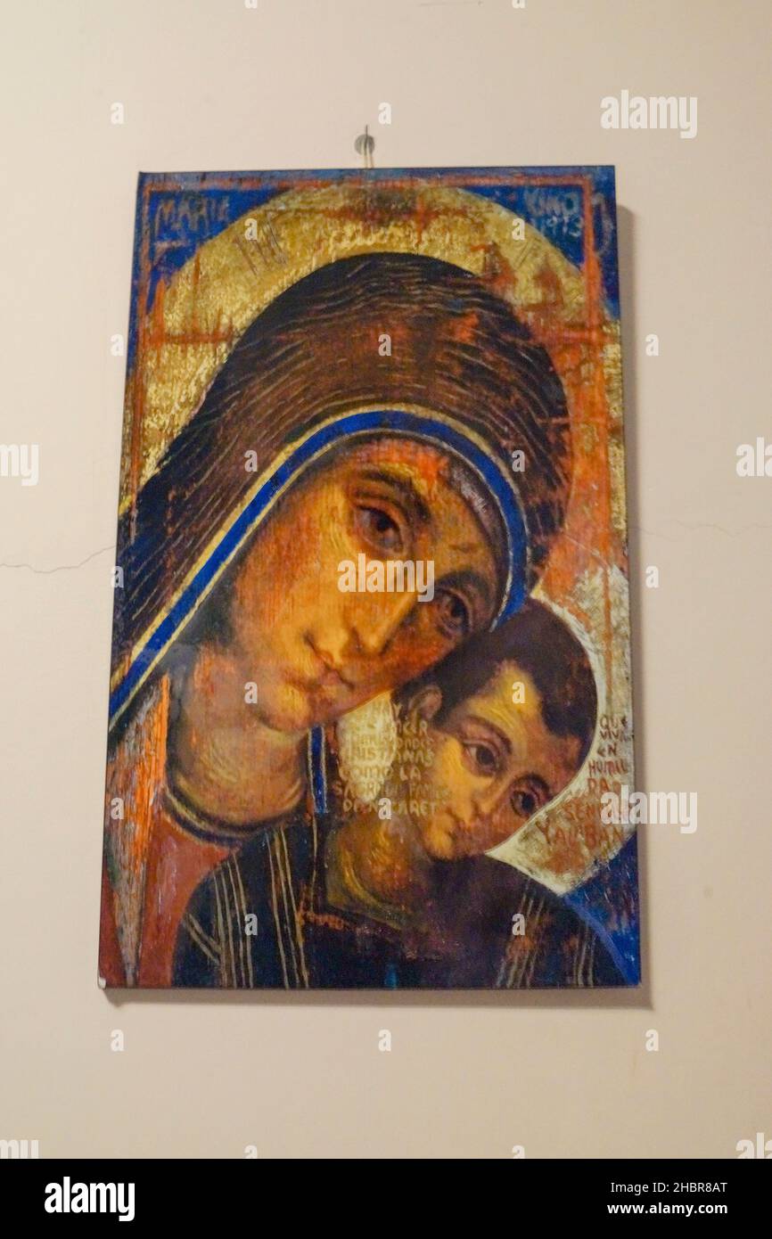 Heiligtum der Madonna di Loreto, Mutter Teresa von Kalkutta Hall, Gemälde, Loreto, Marken, Italien, Europa Stockfoto