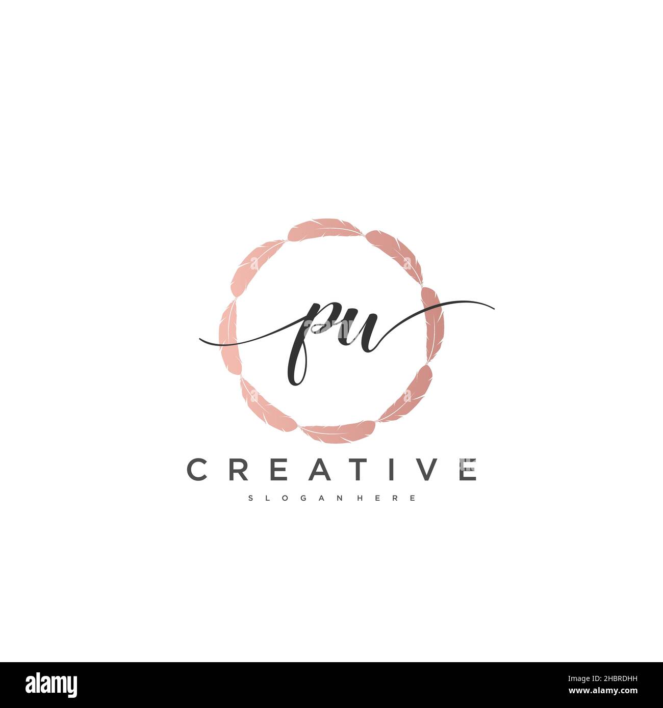 PW erste Handschrift minimalistisch geometrische Logo Vorlage Vektor-Kunst, Logo für Business-Schönheit, Mode und andere Kunst Stock Vektor