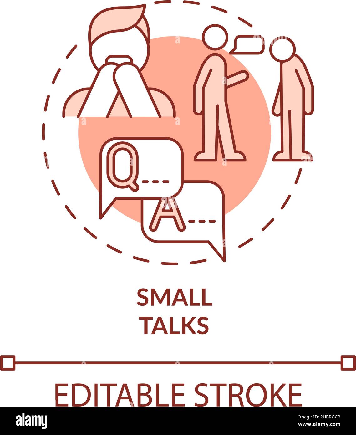Small Talk Terracotta-Konzept-Symbol Stock Vektor