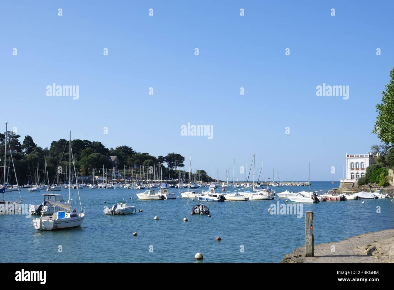 Pornic (Nordwestfrankreich): Überblick über den Hafen Stockfoto