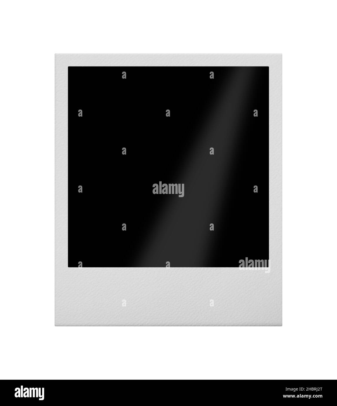Nahaufnahme eines leeren schwarzen Polaroid Instant-Fotorahmens auf weißem Hintergrund Stockfoto Nahaufnahme eines leeren schwarzen Polaroid Instant-Fotorahmens auf weißem Hintergrund Stockfoto