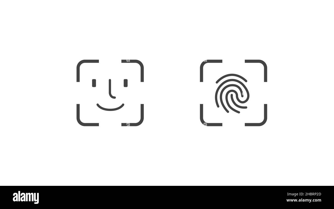 Berühren sie das Vektorsymbol ID und Face id auf dem Mobilgerät. Vektor isolierte editierbare Illustration Stock Vektor