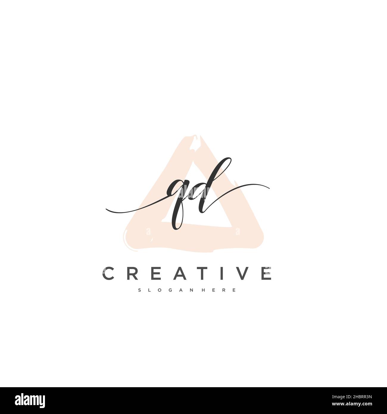 QD anfängliche Handschrift minimalistisches geometrisches Logo Vorlage Vektor-Kunst, Logo für Business-Schönheit, Mode und andere Kunst Stock Vektor