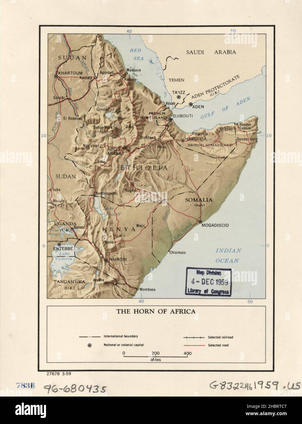 1959 karte des horns von afrika -Fotos und -Bildmaterial in hoher Auflösung – Alamy