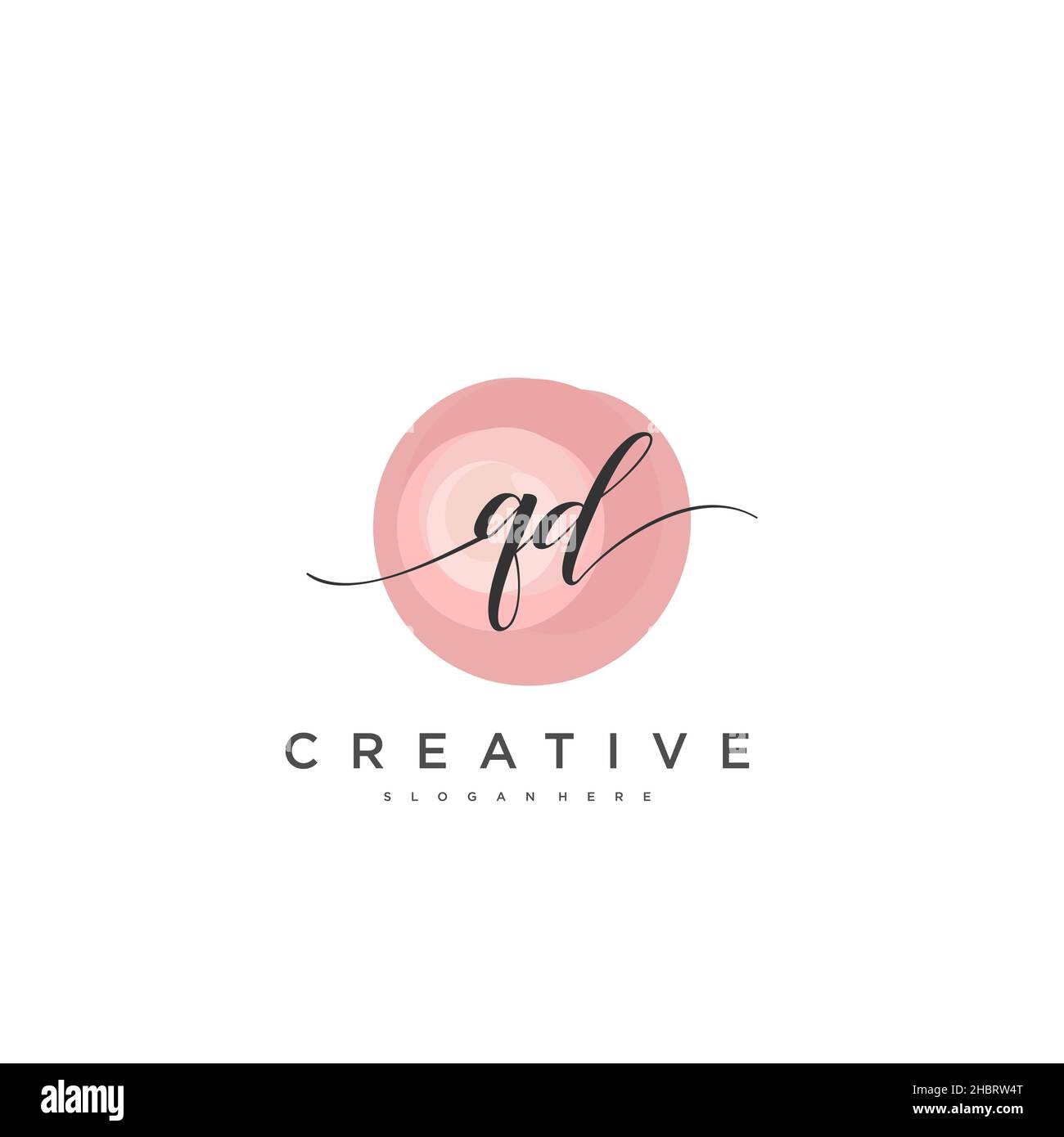 QD anfängliche Handschrift minimalistisches geometrisches Logo Vorlage Vektor-Kunst, Logo für Business-Schönheit, Mode und andere Kunst Stock Vektor