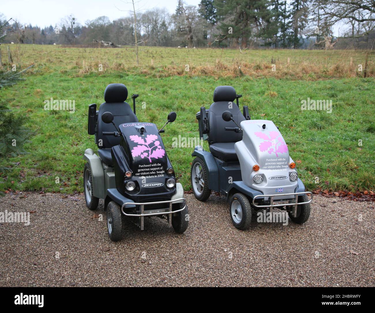 Tramper Mobilitäts-Scooter für den Einsatz in National Trust Properties, großbritannien. Stockfoto