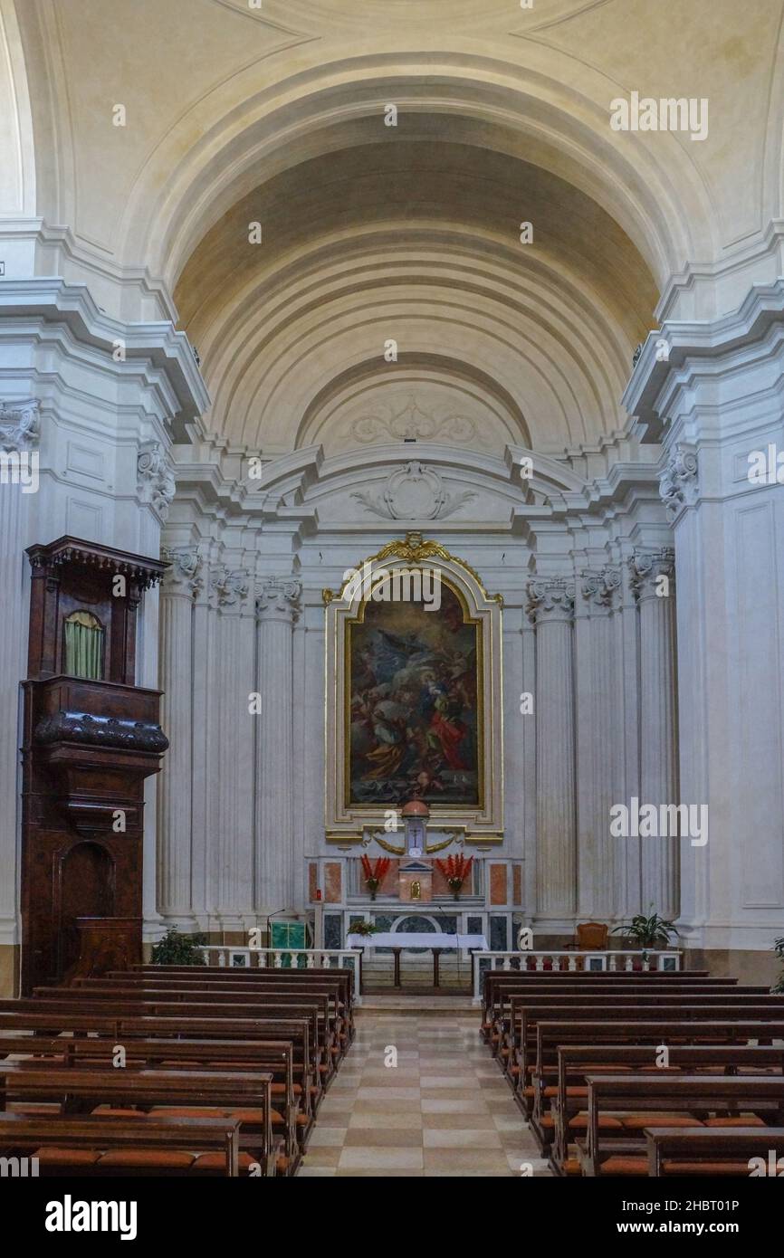 Via Vescovado Straße, Kirche Maria Santissima del Carmine, Innere, Altstadt, Vasto, Italien, Europa Stockfoto