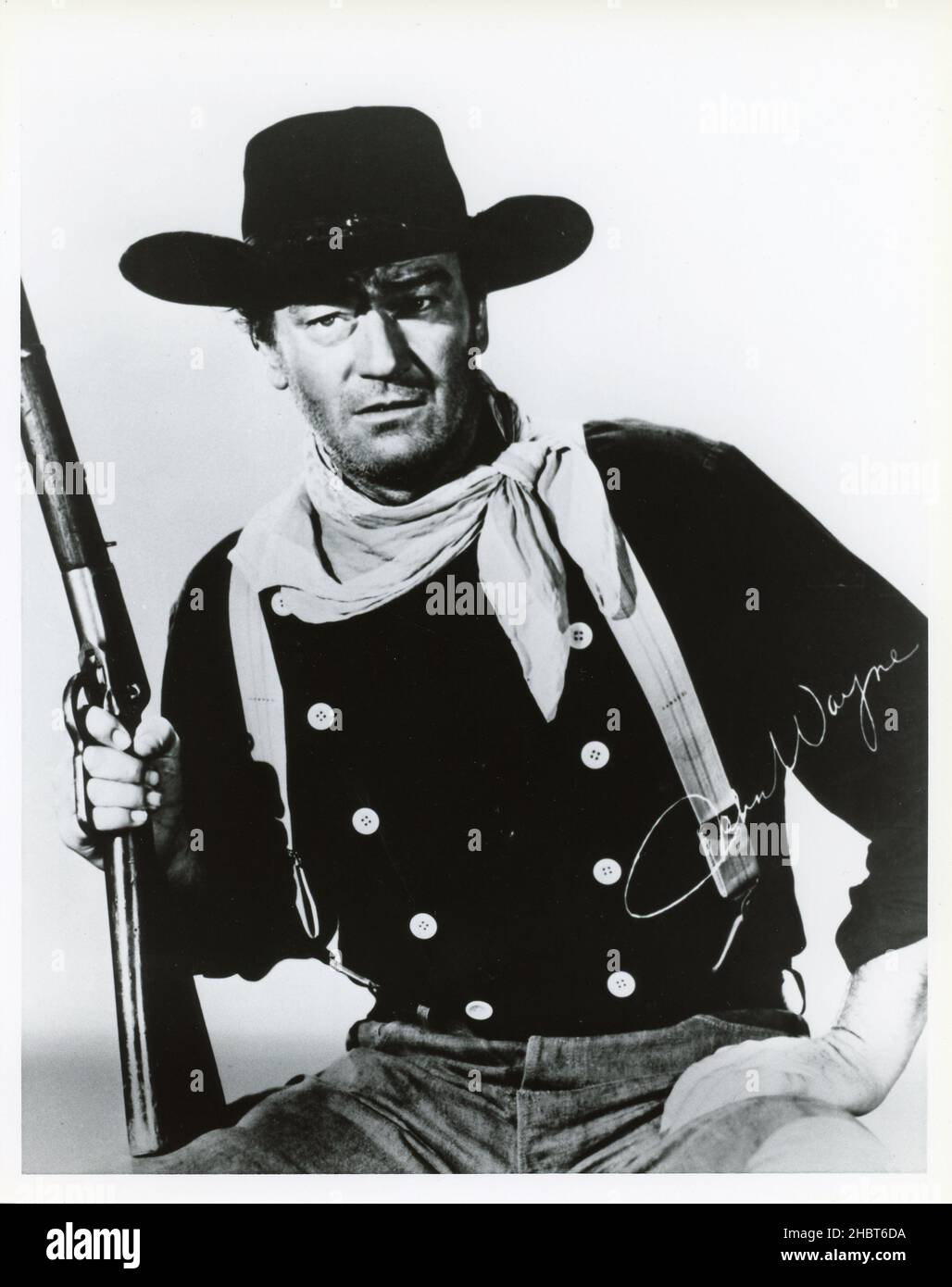 Nahaufnahme eines John Wayne Filmfotos, USA Stockfoto