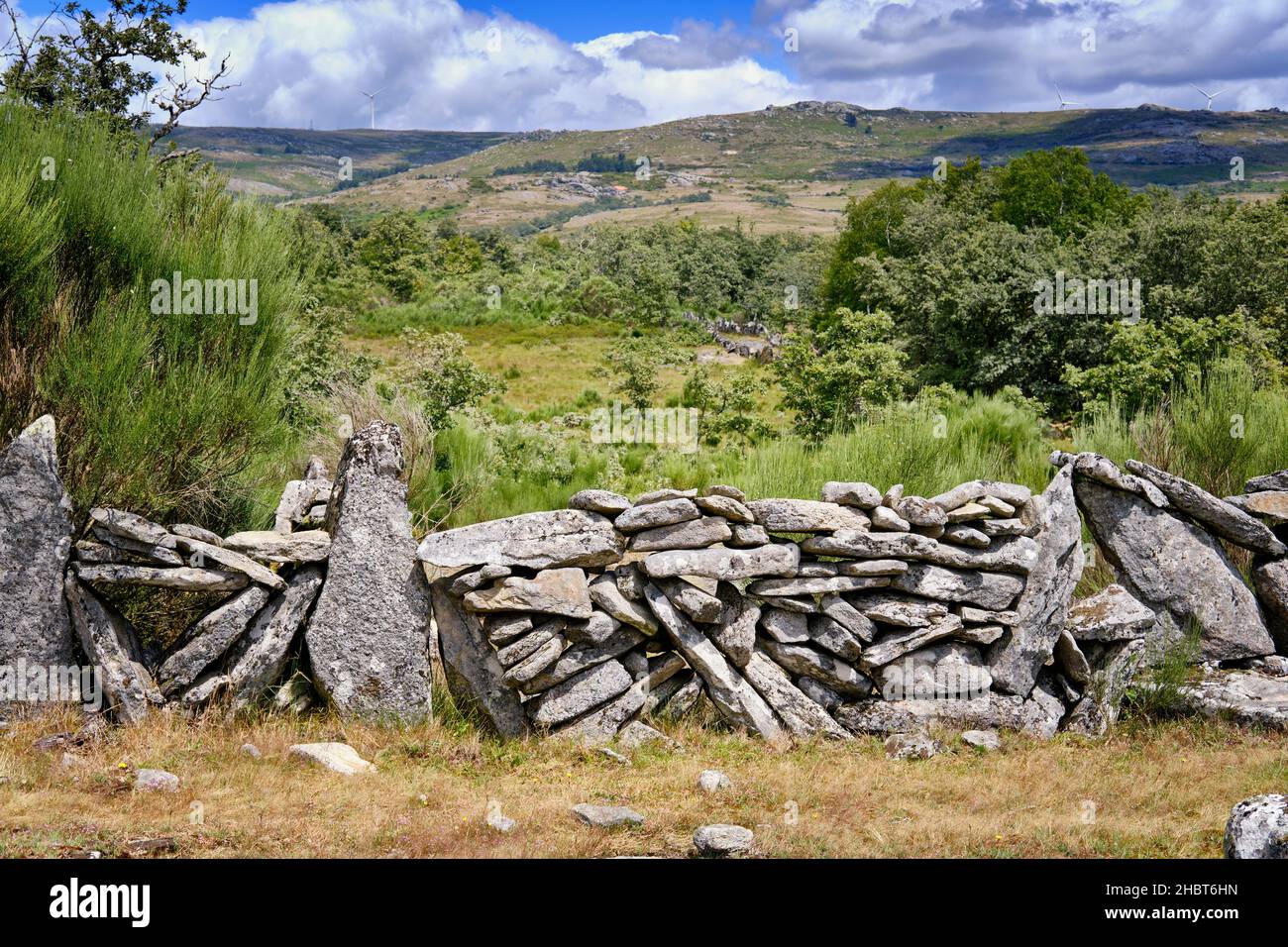 Traditionelle Steinmauern. Serra do Alvao, Tras os Montes. Portugal Stockfoto